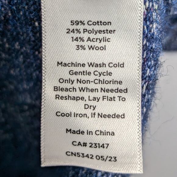 Talbots Small Knit Sweater Dress Womens Blue Quarter Zip Long Sleeve Casual - Picture 3 of 4